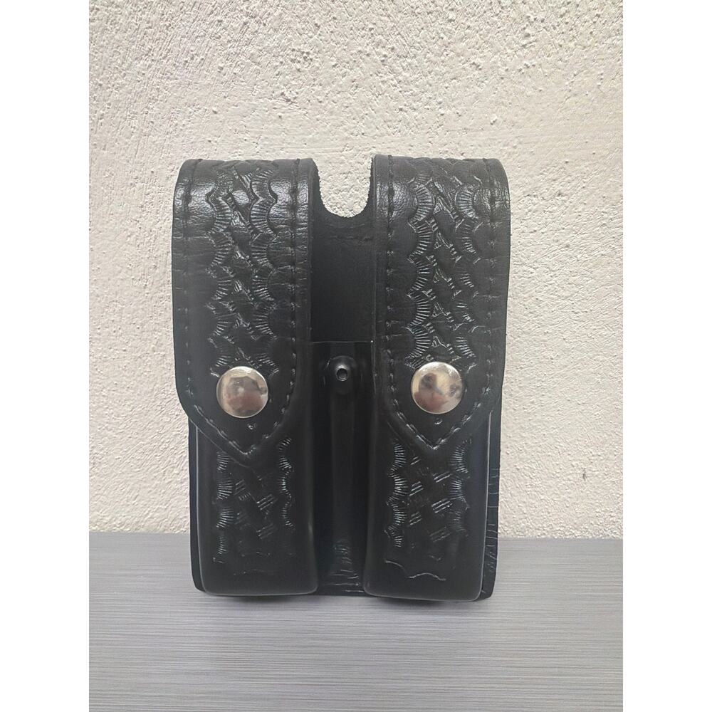 Safariland Mag Pouch 77 Colt 1911 Double Magazine Black Holster Snap Basketweave